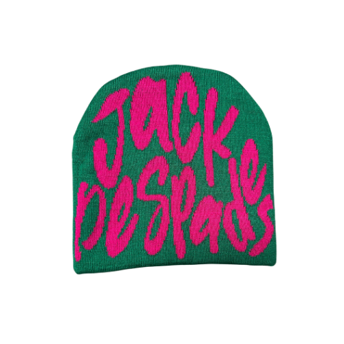 Pink/Green JackDeSpades Beanie
