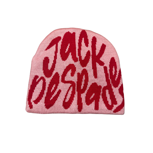 Red/Light Pink JackDeSpades Beanie