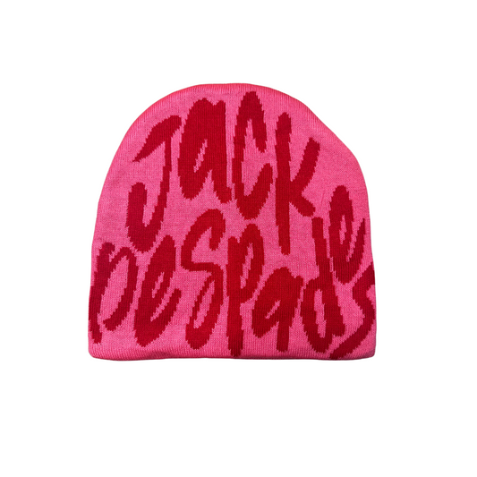 Red/ Dark Pink JackDeSpades Beanie